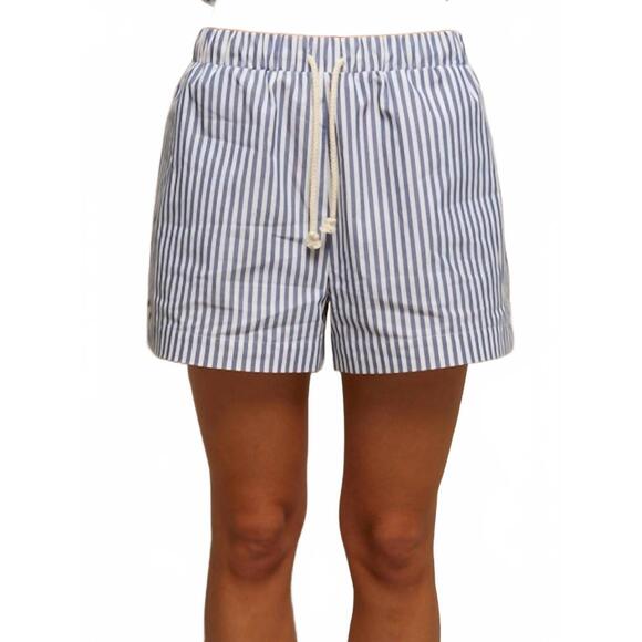 NEW PERFECTWHITETEE riley woven striped short in chambray stripe - Picture 3 of 4